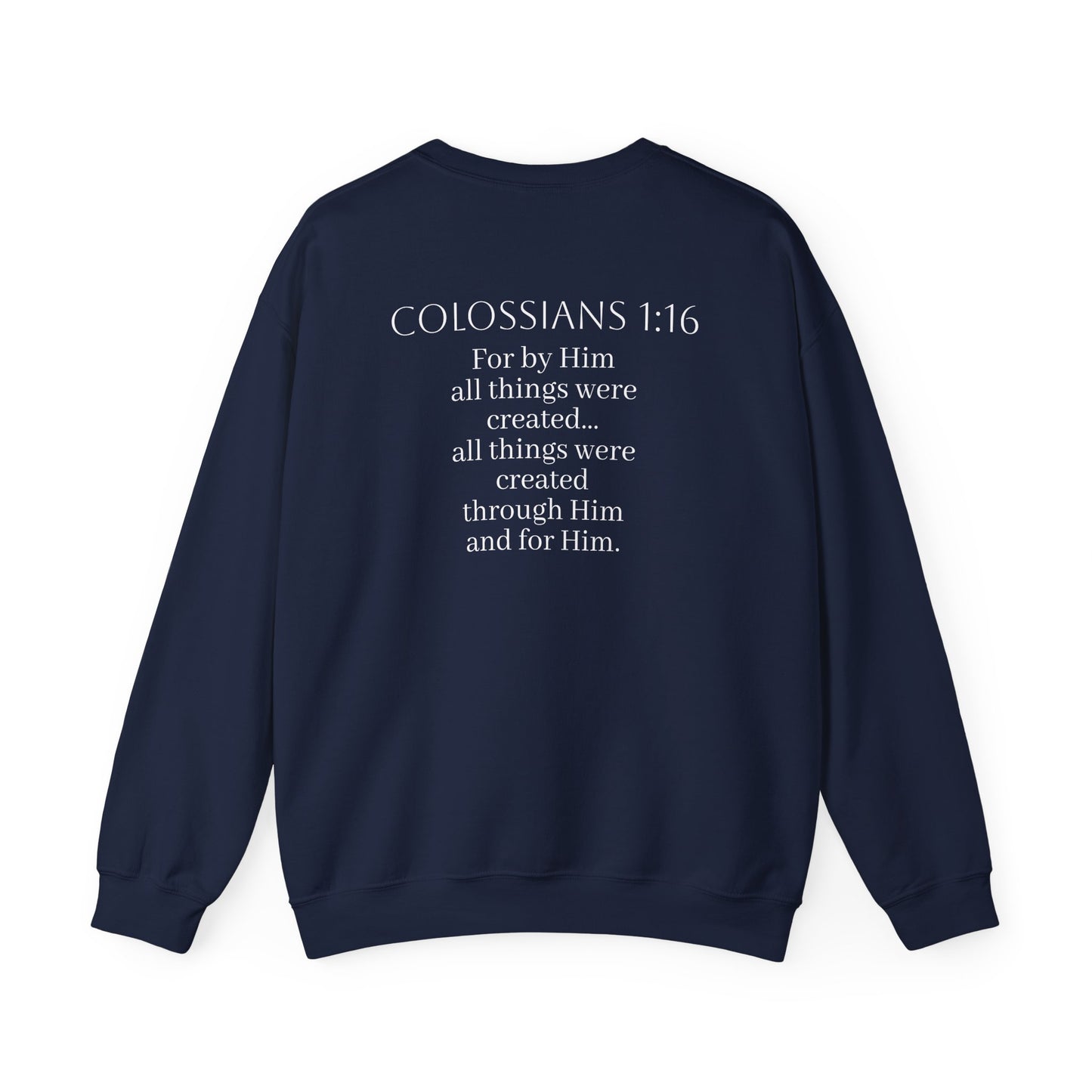 Held Together – Science of Scripture Men’s Sweatshirt (White Lettering)