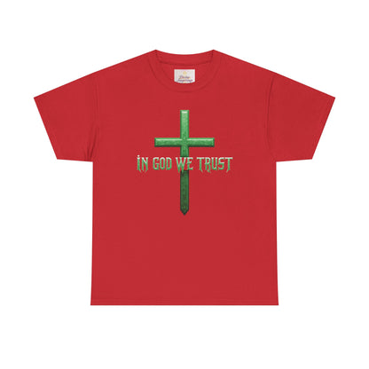 Bold Faith – Men’s Christian “In God We Trust” Cross Tee