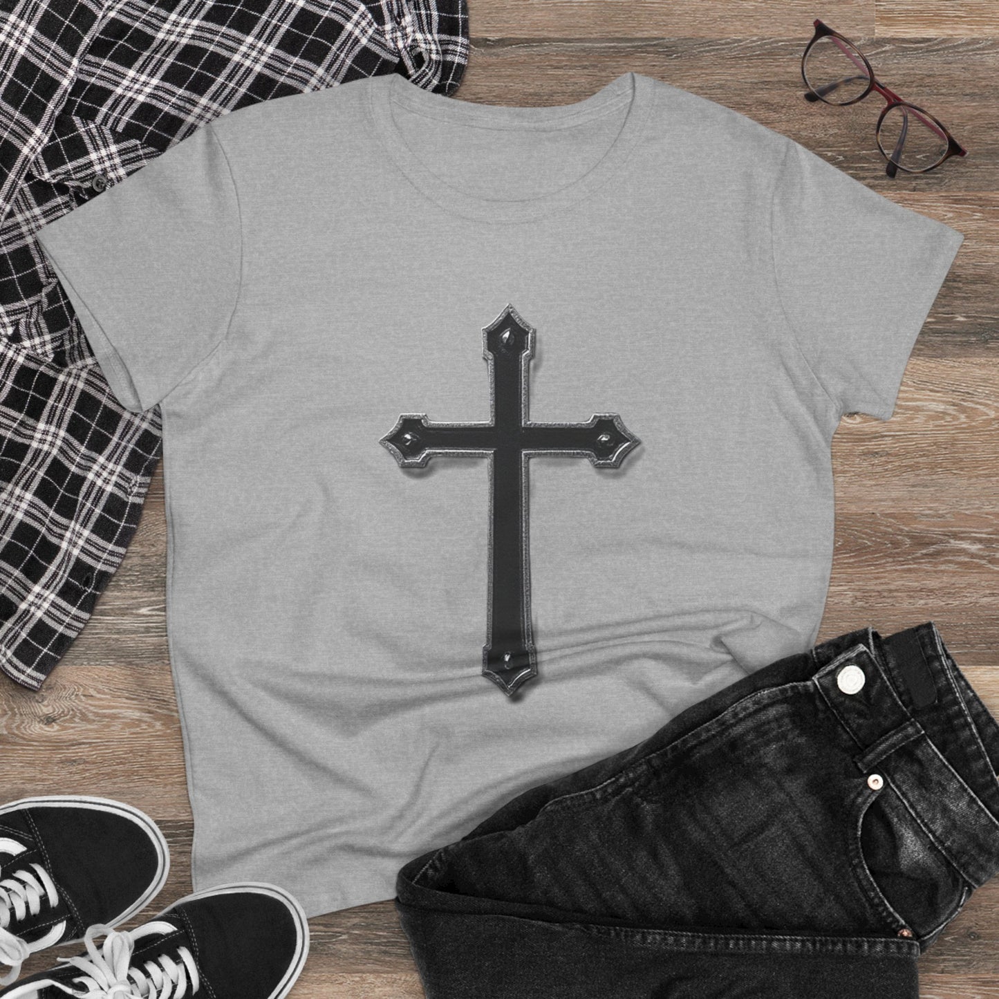 Warrior’s Black Cross Women’s Christian T-Shirt | Ephesians 6:11