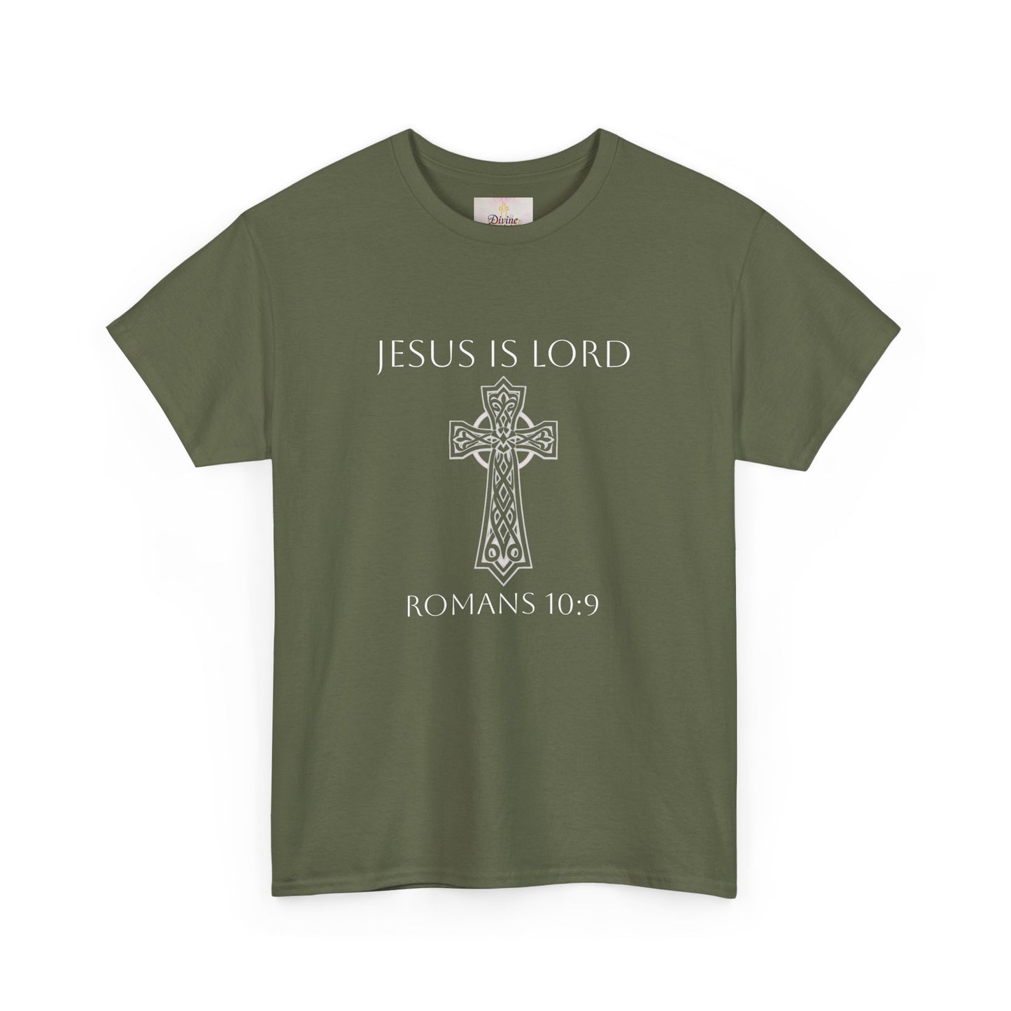 Women's Jesus is Lord Christian T-Shirt – Modern Cross Design (White Lettering)