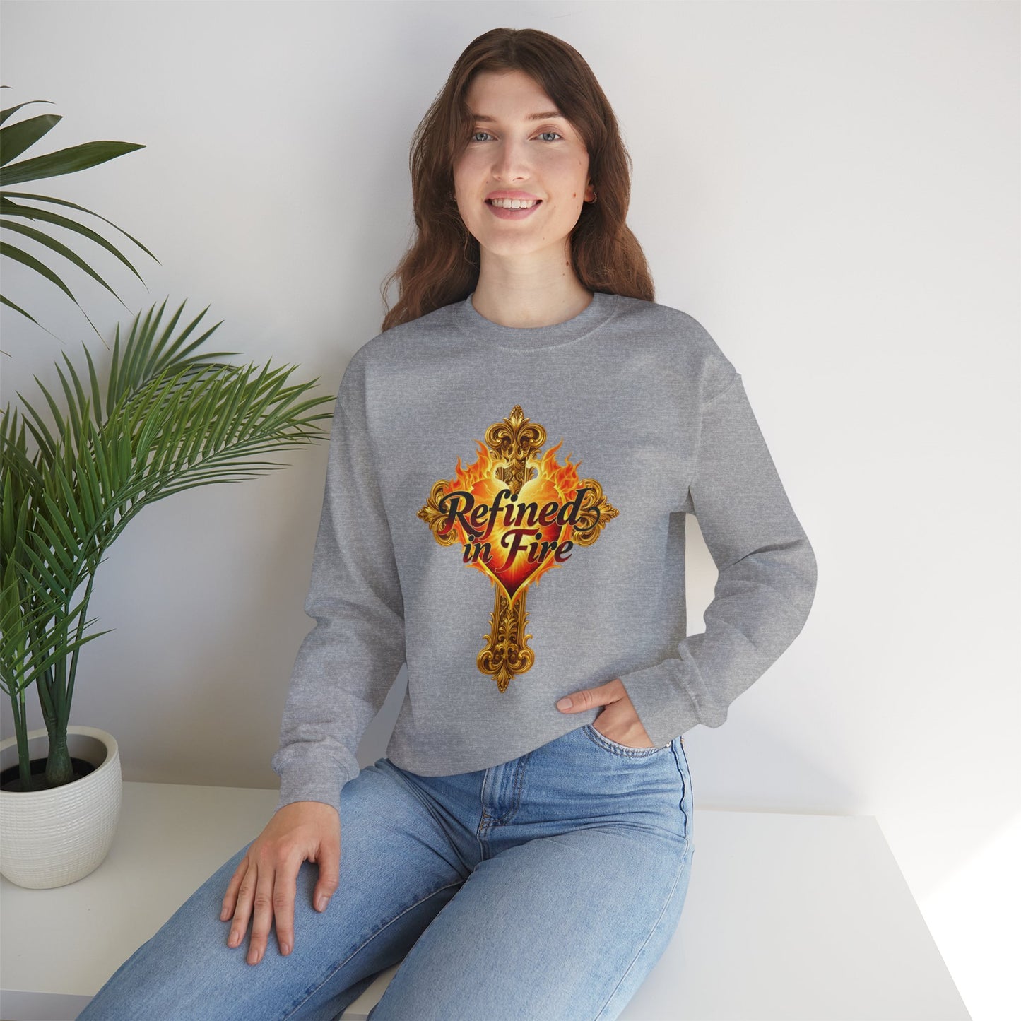 Refined in Fire - Women's Ornate Christian Sweatshirt