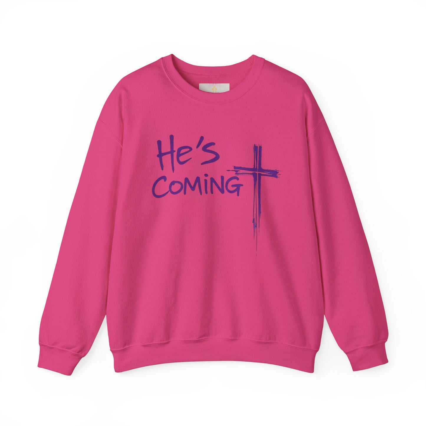 Dressed in Expectation – Women’s Christian Sweater with “He’s Coming” Front Design