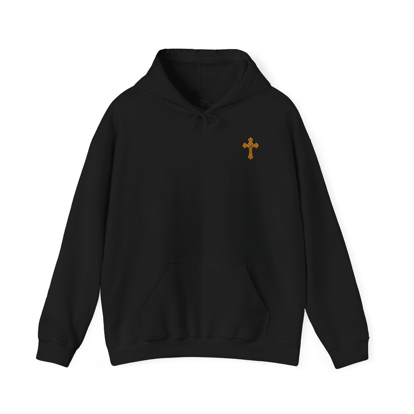 Jesus is Lord - Men's Christian Hoodie with Golden Cross