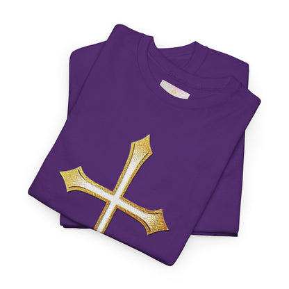 Men’s Gold Cross Tee – Christian Faith-Inspired Apparel