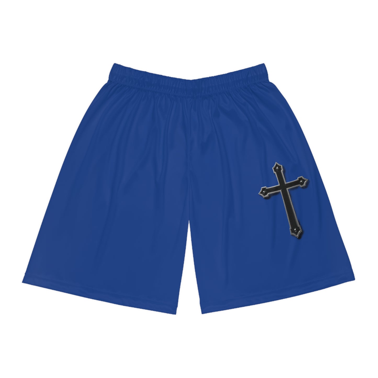Men's Black Cross Basketball Shorts in Blue - Perfect for Athletes, Summer Wear, Gym, Sports Events, Streetwear