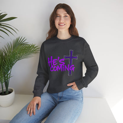 He’s Coming - Women's Bold Christian Sweatshirt