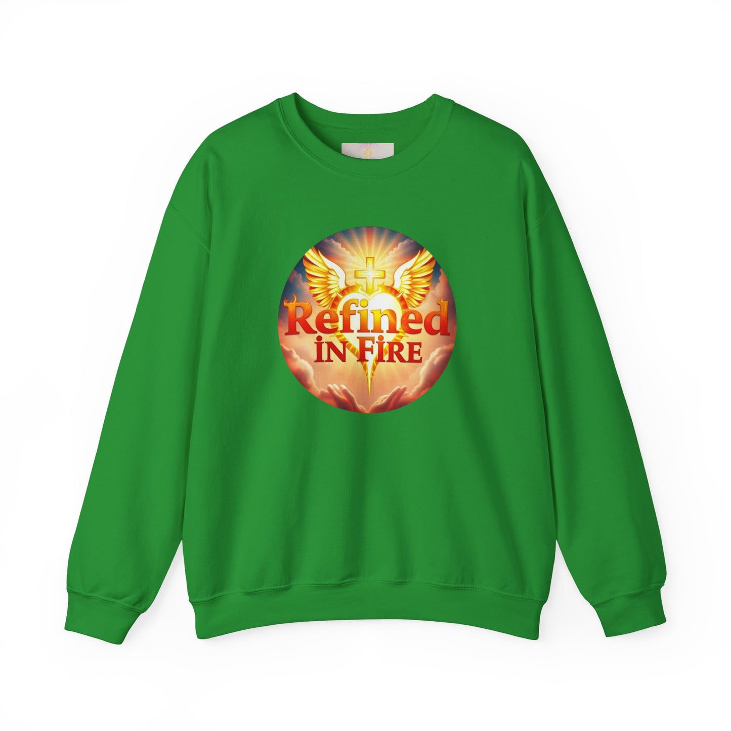 Men’s “Refined in Fire” Christian Sweatshirt – Bold Flame Design Pullover
