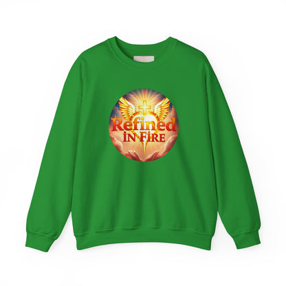 Men’s “Refined in Fire” Christian Sweatshirt – Bold Flame Design Pullover