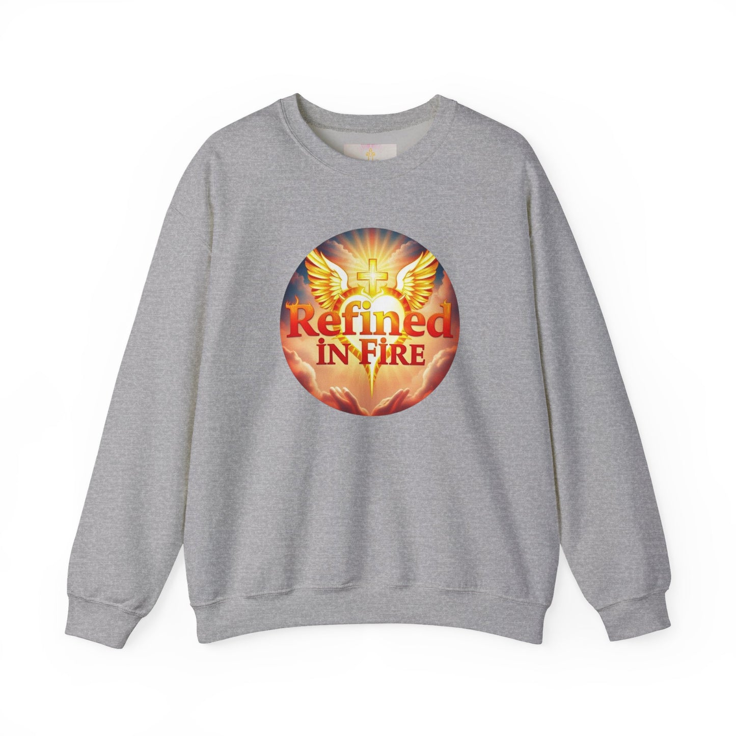 Men’s “Refined in Fire” Christian Sweatshirt – Bold Flame Design Pullover