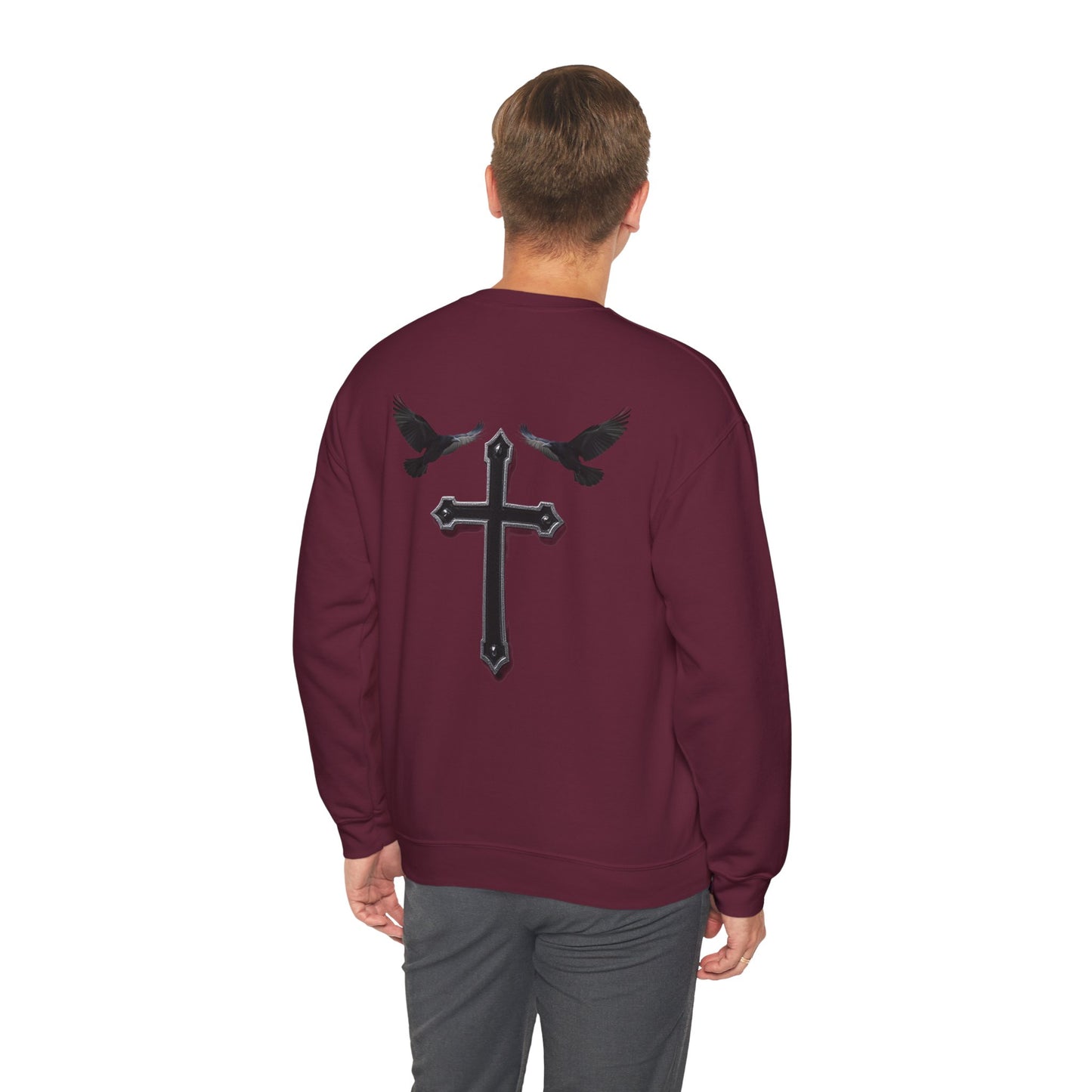 God’s Grace: Cross & Ravens Men's Sweatshirt