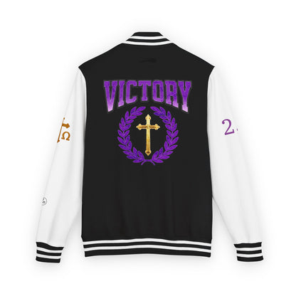 Victory in Christ Men’s Letterman Jacket – Sealed in Faith