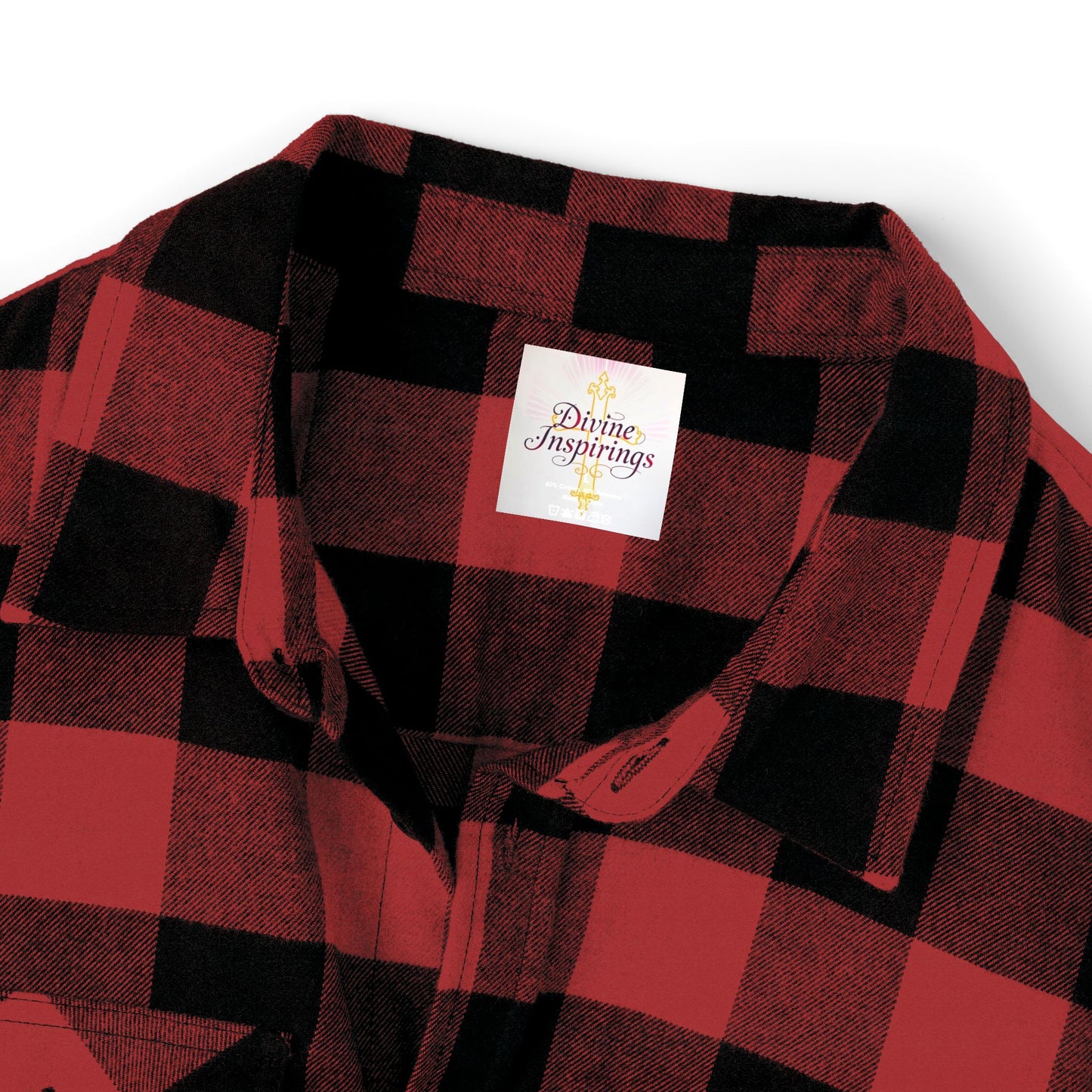 Faithful Threads – Men’s Classic Flannel Shirt with Gold Cross