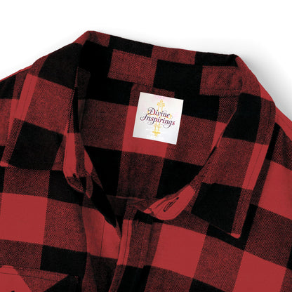 Faithful Threads – Men’s Classic Flannel Shirt with Gold Cross