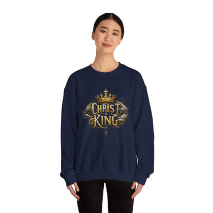 Christ is King (Gold) - Women's Christian Sweatshirt