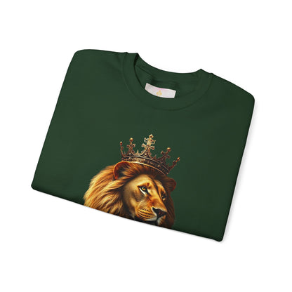 Christ is King – Women’s Christian Sweatshirt with Crowned Lion & Cross
