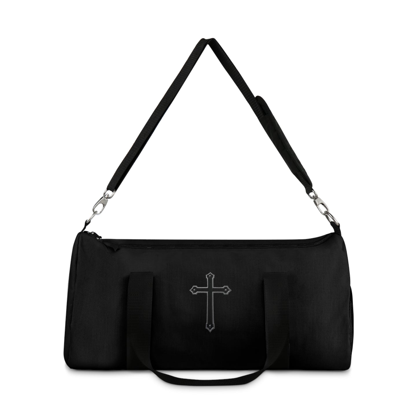 Divine Strength Duffle Bag in Black – Carry the Cross with Purpose