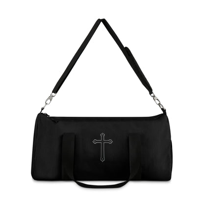 Divine Strength Duffle Bag in Black – Carry the Cross with Purpose
