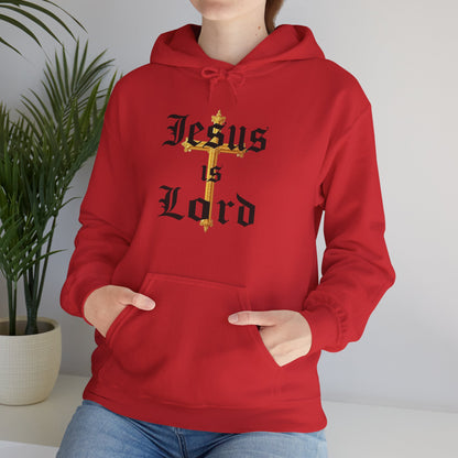 Women’s “Jesus is Lord” Christian Hoodie – Faith Statement Pullover with Cross