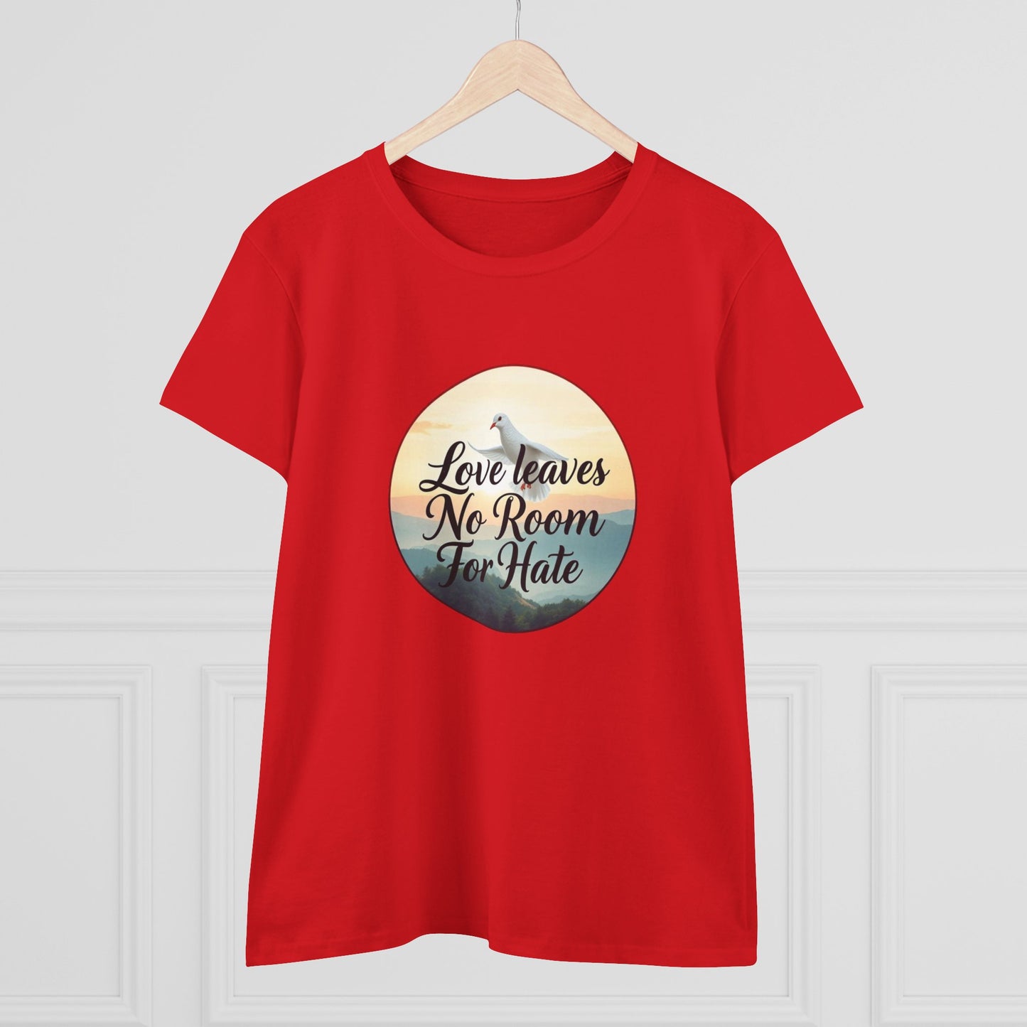 Love Leaves No Room for Hate – Women’s Softstyle Tee of Grace & Compassion
