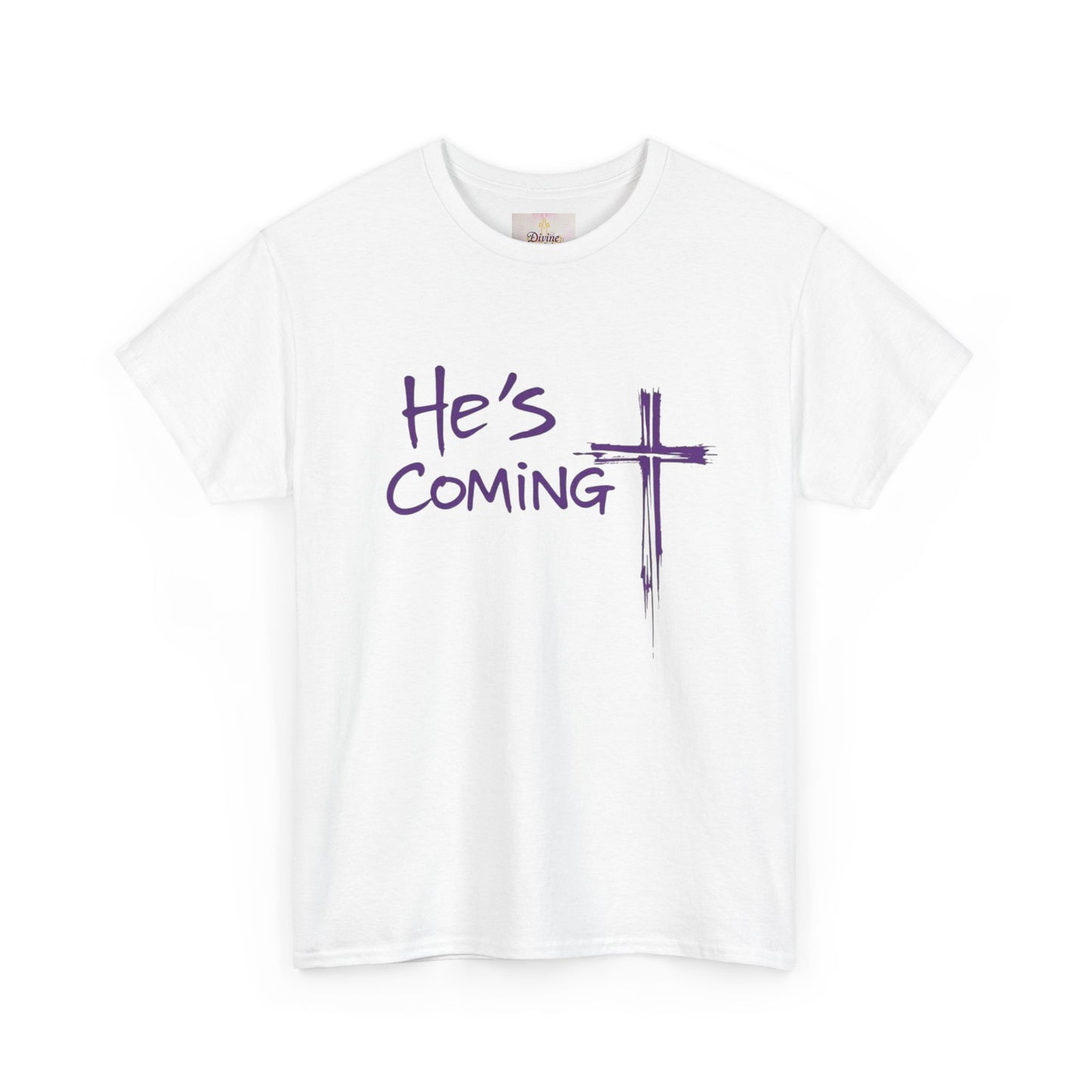 The King Is Coming – Men’s Christian T-Shirt with Cross Emblem