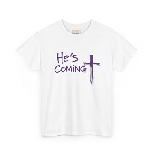 The King Is Coming – Men’s Christian T-Shirt with Cross Emblem