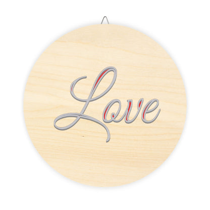 Faith, Hope and Love 'Love' Wall Hanging  — Inspirational Christian Wooden Décor