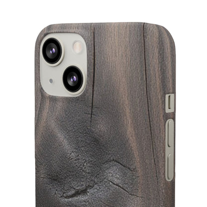 iPhone Snap Case – Dark Wood Grain Design