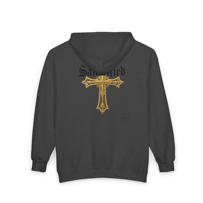 Sanctified Women's Gothic Cross Zip-Up Hoodie – Faith & Comfort