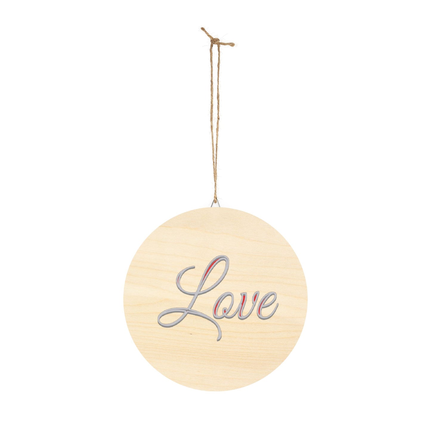 Faith, Hope and Love 'Love' Wall Hanging  — Inspirational Christian Wooden Décor
