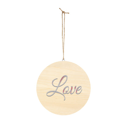 Faith, Hope and Love 'Love' Wall Hanging  — Inspirational Christian Wooden Décor