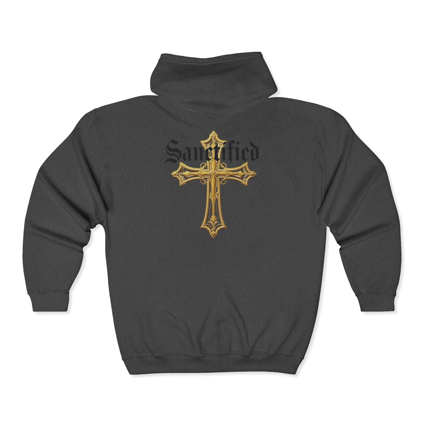 Sanctified Women's Gothic Cross Zip-Up Hoodie – Faith & Comfort