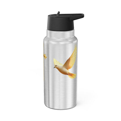Soaring Faith – Gold Cross with Doves Stainless Steel Tumbler