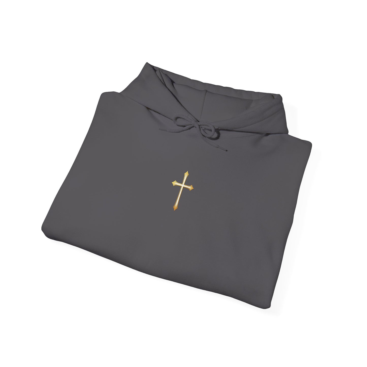 Women’s Gold Cross Hoodie – Christian Faith Hoodie with Front & Back Design
