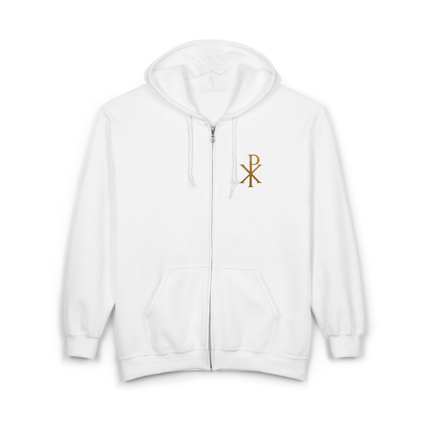 Men’s Chi Rho Zip-Up Hoodie – Comfortable Faith-Inspired Style