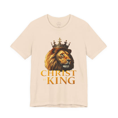 Christ is King Crowned Lion Tee – Inspirational Christian Shirt