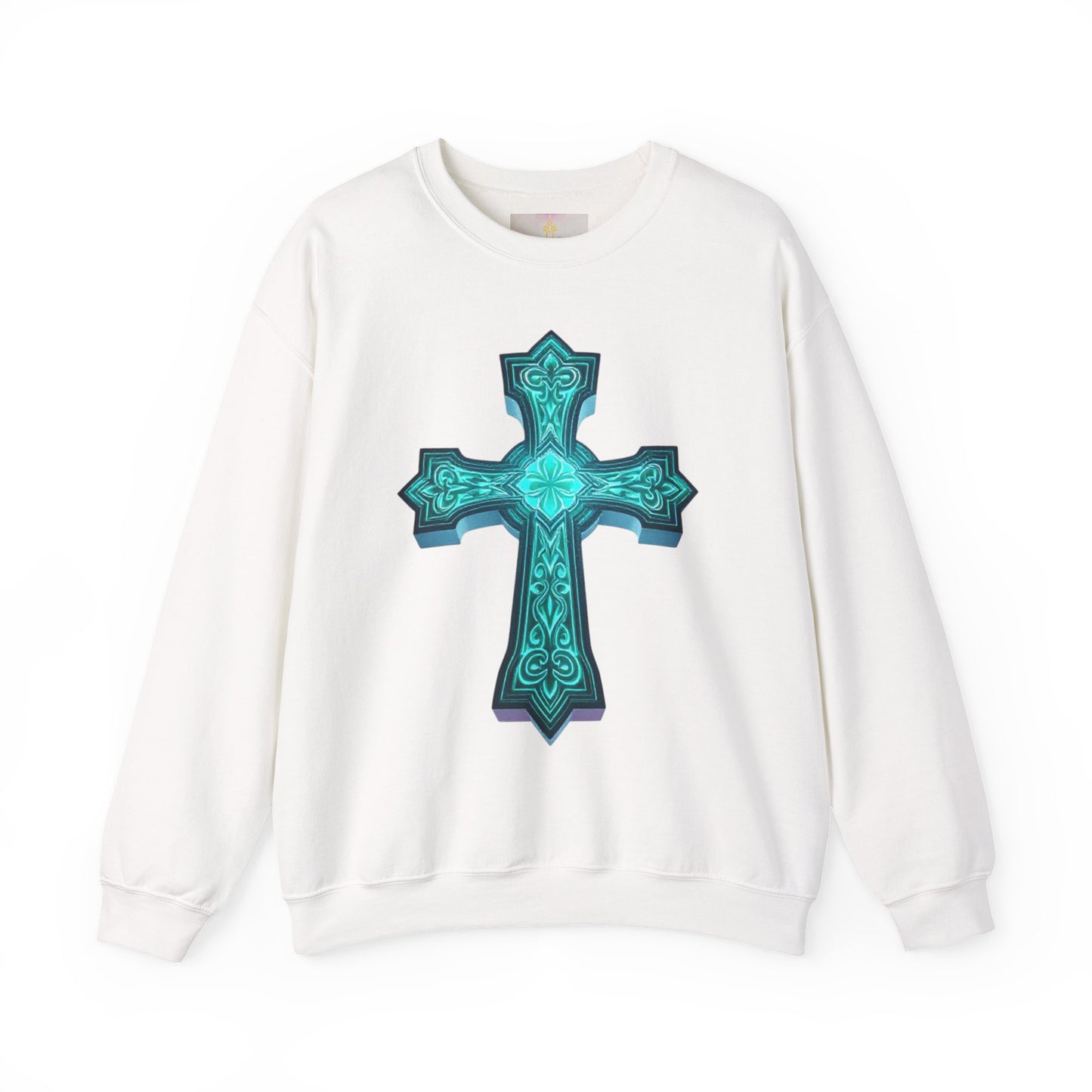 Women’s Radiant Light Sweatshirt – Luminous Cross Design