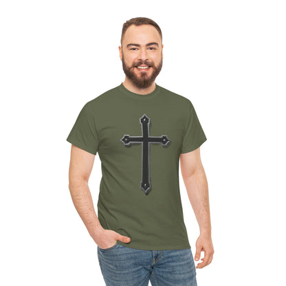 Warrior’s Cross Men’s Christian T-Shirt – Black Cross | Ephesians 6:11
