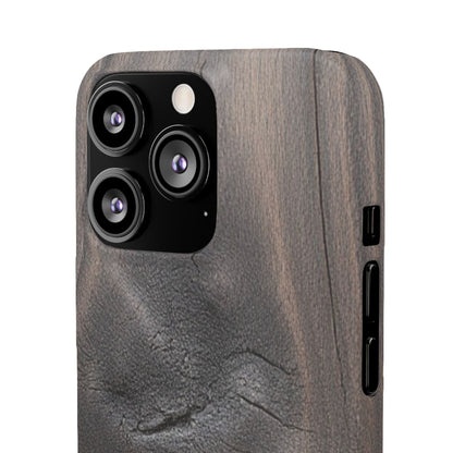 iPhone Snap Case – Dark Wood Grain Design