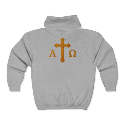 Alpha & Omega Zip-Up Hoodie for Men