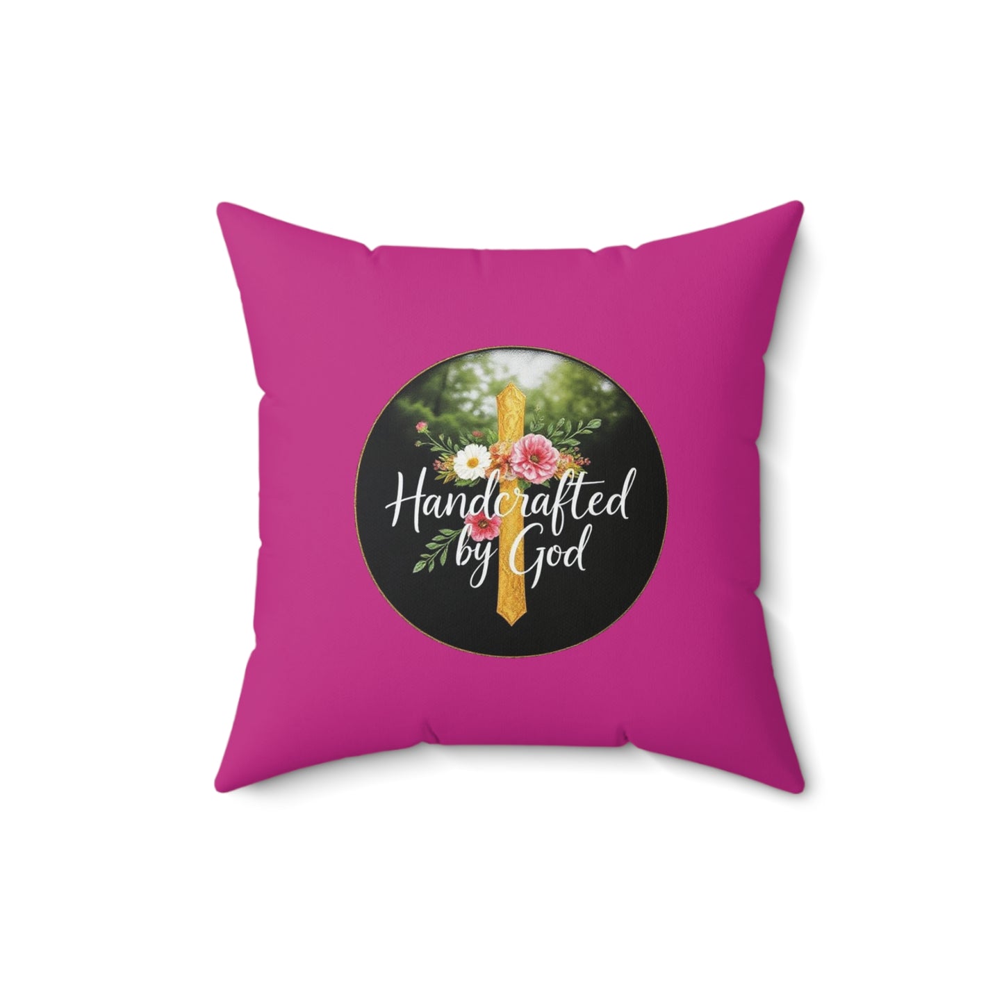 Masterpiece of Grace in Fuchsia – Handcrafted by God Throw Pillow