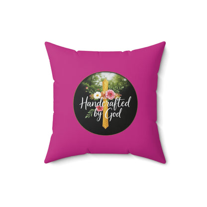 Masterpiece of Grace in Fuchsia – Handcrafted by God Throw Pillow