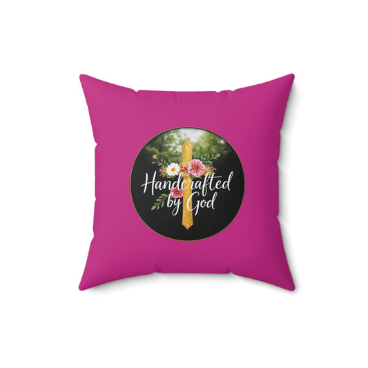 Masterpiece of Grace in Fuchsia – Handcrafted by God Throw Pillow