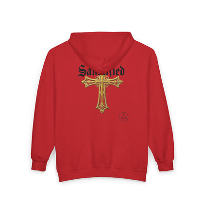 Sanctified Women's Gothic Cross Zip-Up Hoodie – Faith & Comfort