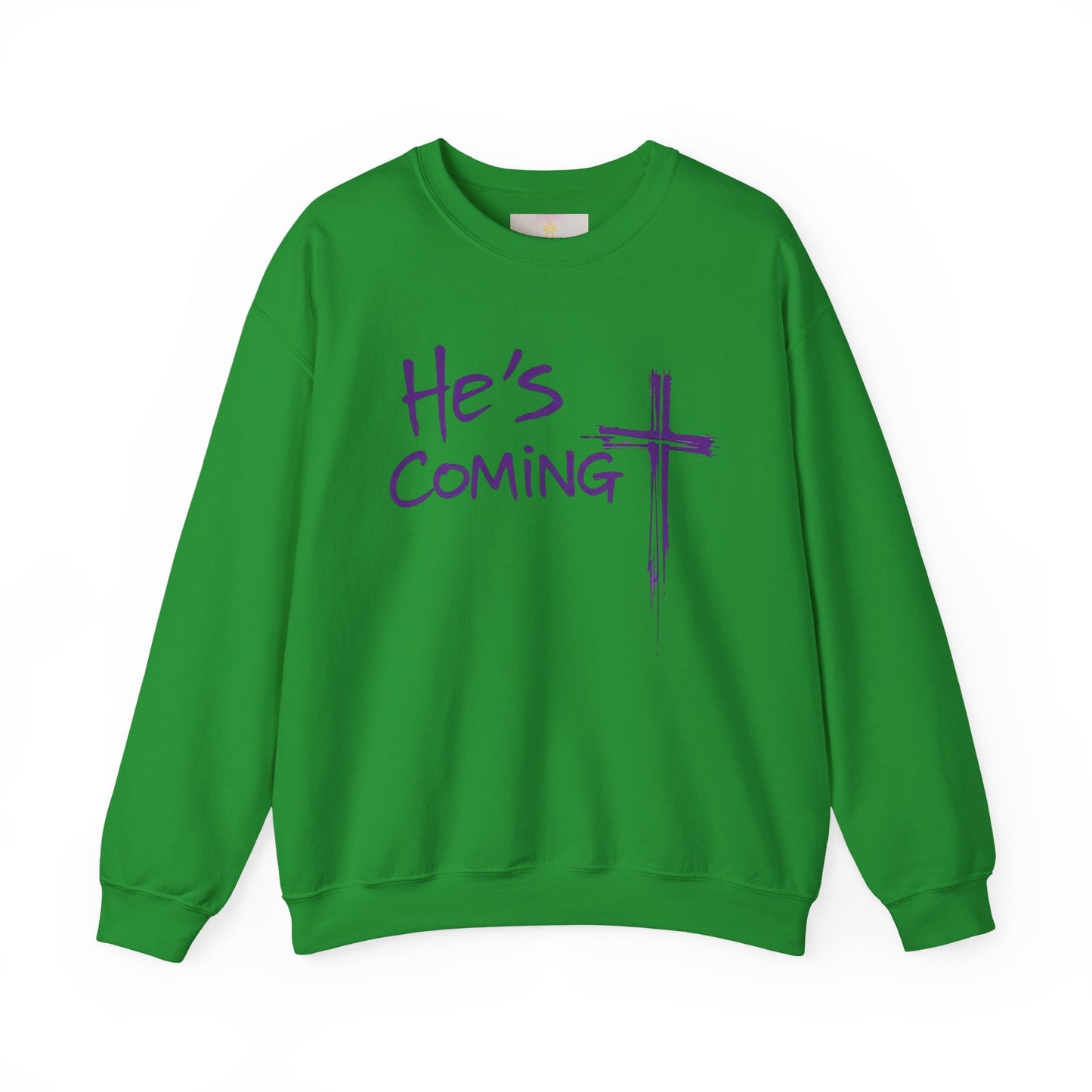 Dressed in Expectation – Women’s Christian Sweater with “He’s Coming” Front Design