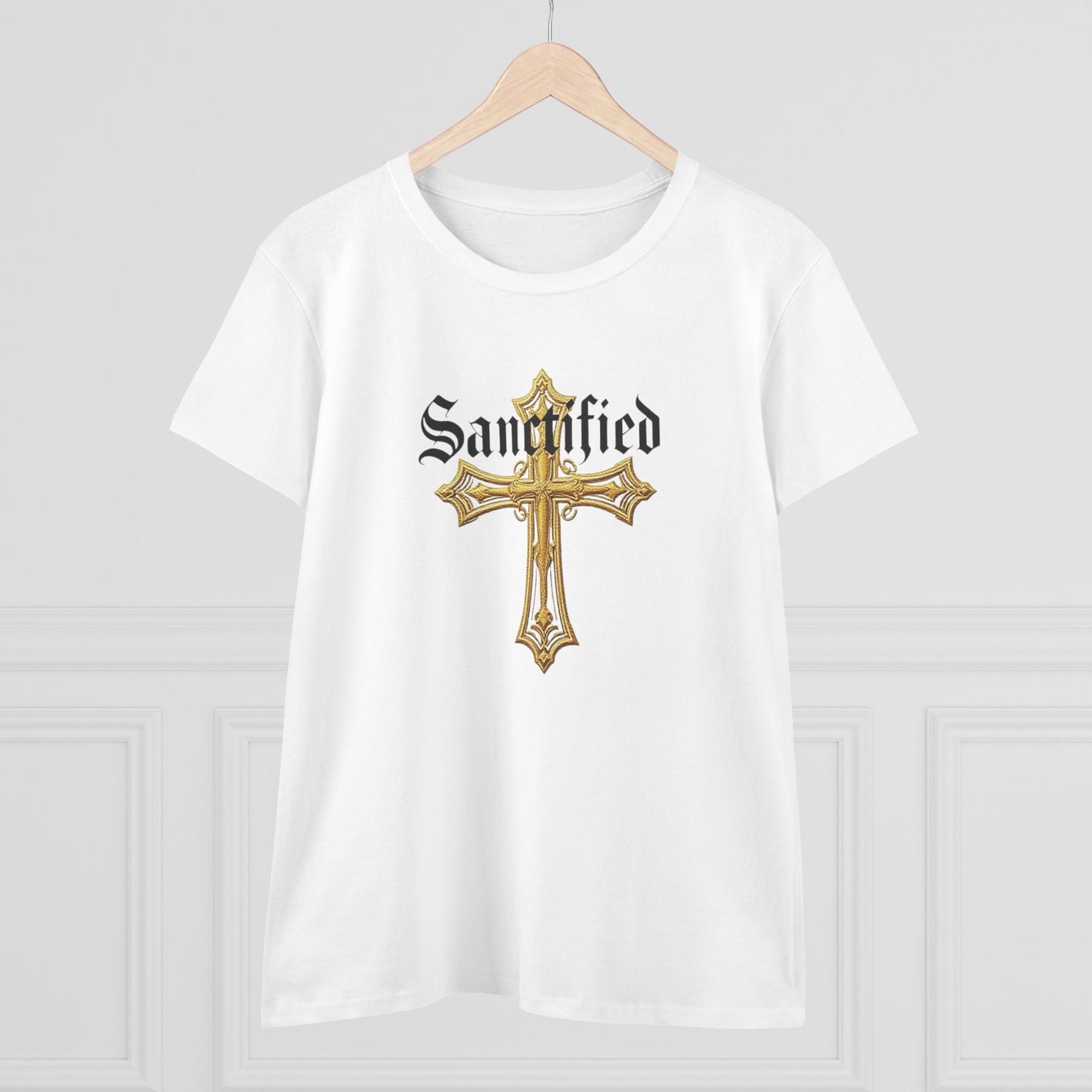 Sanctified Women's Gothic Cross T-Shirt – Faith in Bold Style