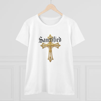 Sanctified Women's Gothic Cross T-Shirt – Faith in Bold Style