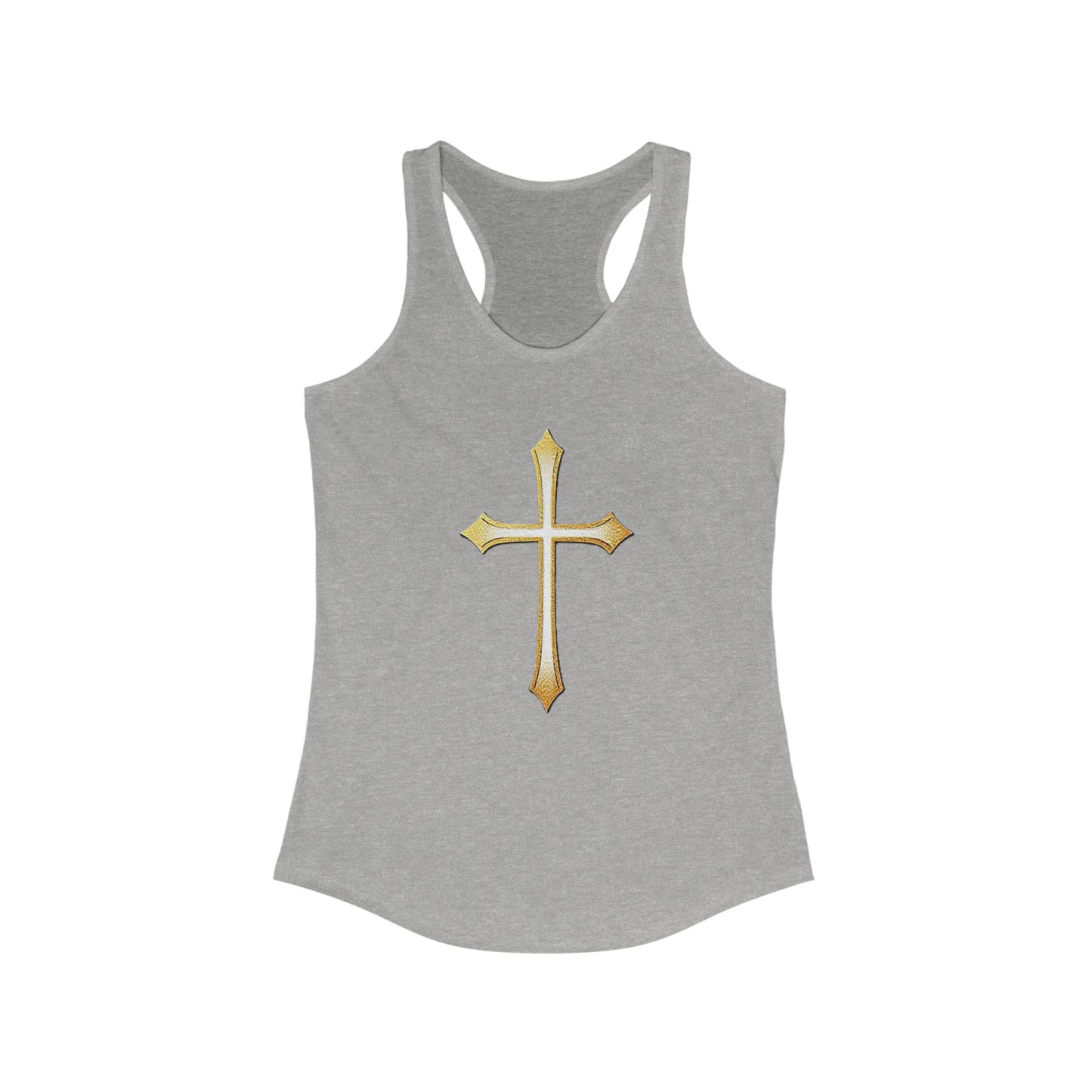 Women’s Gold Cross Racerback Tank – Christian Faith Apparel