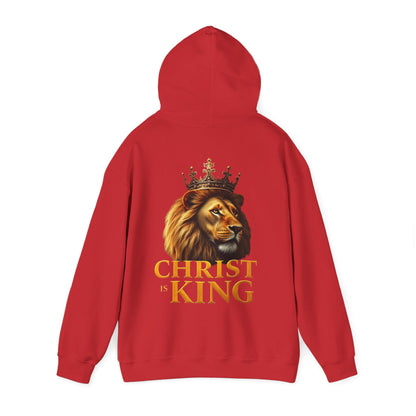 Alpha & Omega Power – Men’s Hoodie with Crowned Lion and Gold Cross