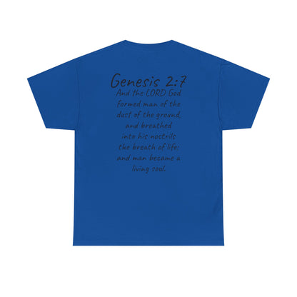 Formed from the Dust | Men’s Christian T-Shirt with Genesis 2:7 (Dark Lettering)