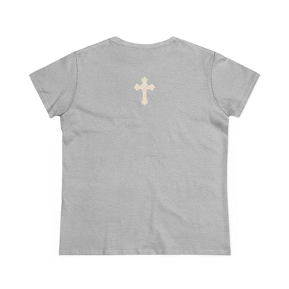 Faith Anchored – “In God We Trust” Women’s Christian Tee with Cross